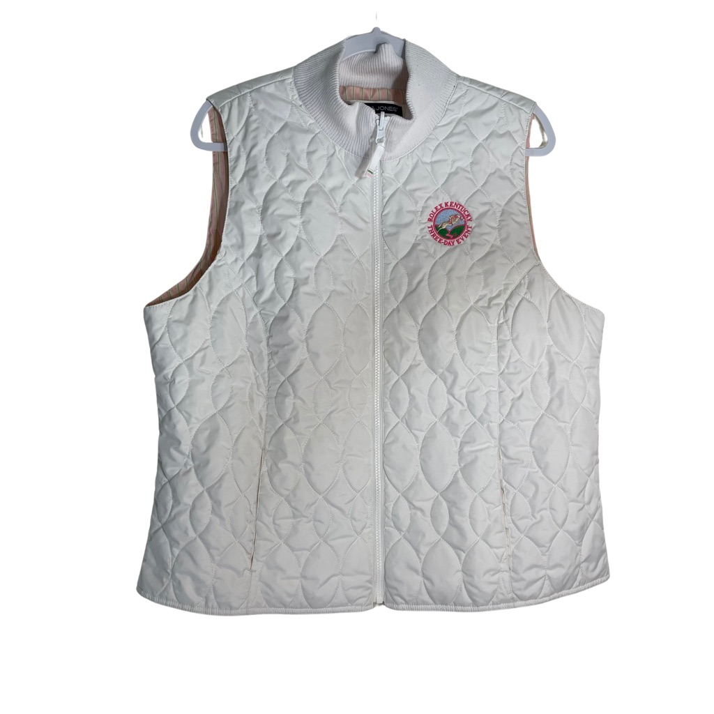 Rolex Kentucky Equestrian Championship White Puffer Vest Embroidered Sz Xl